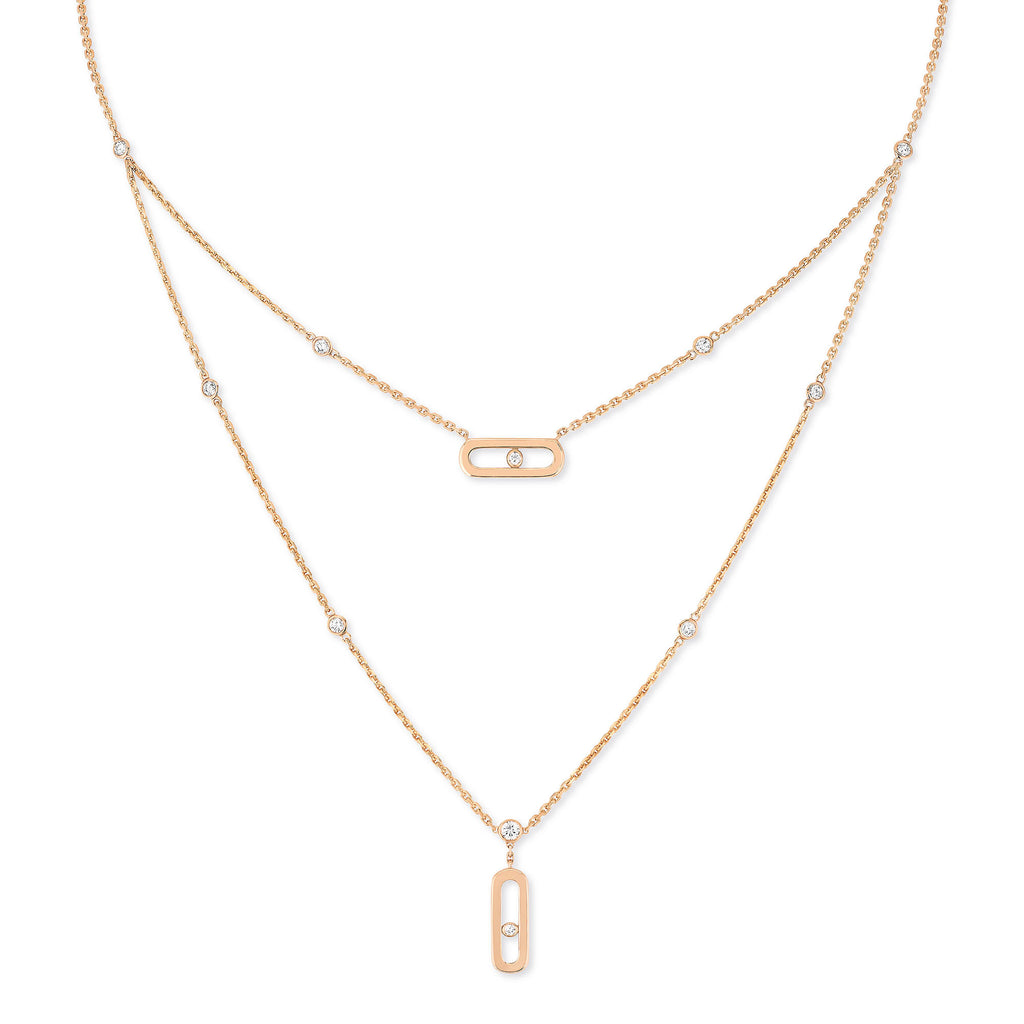 Messika Move Uno 2 Rangs Kette (08852-PG) aus Roségold mit Diamant