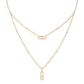 Messika Move Uno 2 Rangs Kette (08852-PG) aus Roségold mit Diamant