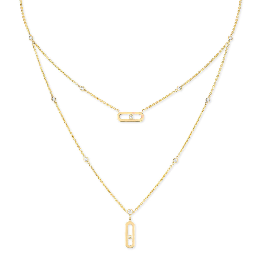 Messika Move Uno 2 Rangs Kette (08852-YG) aus Gelbgold mit Diamant