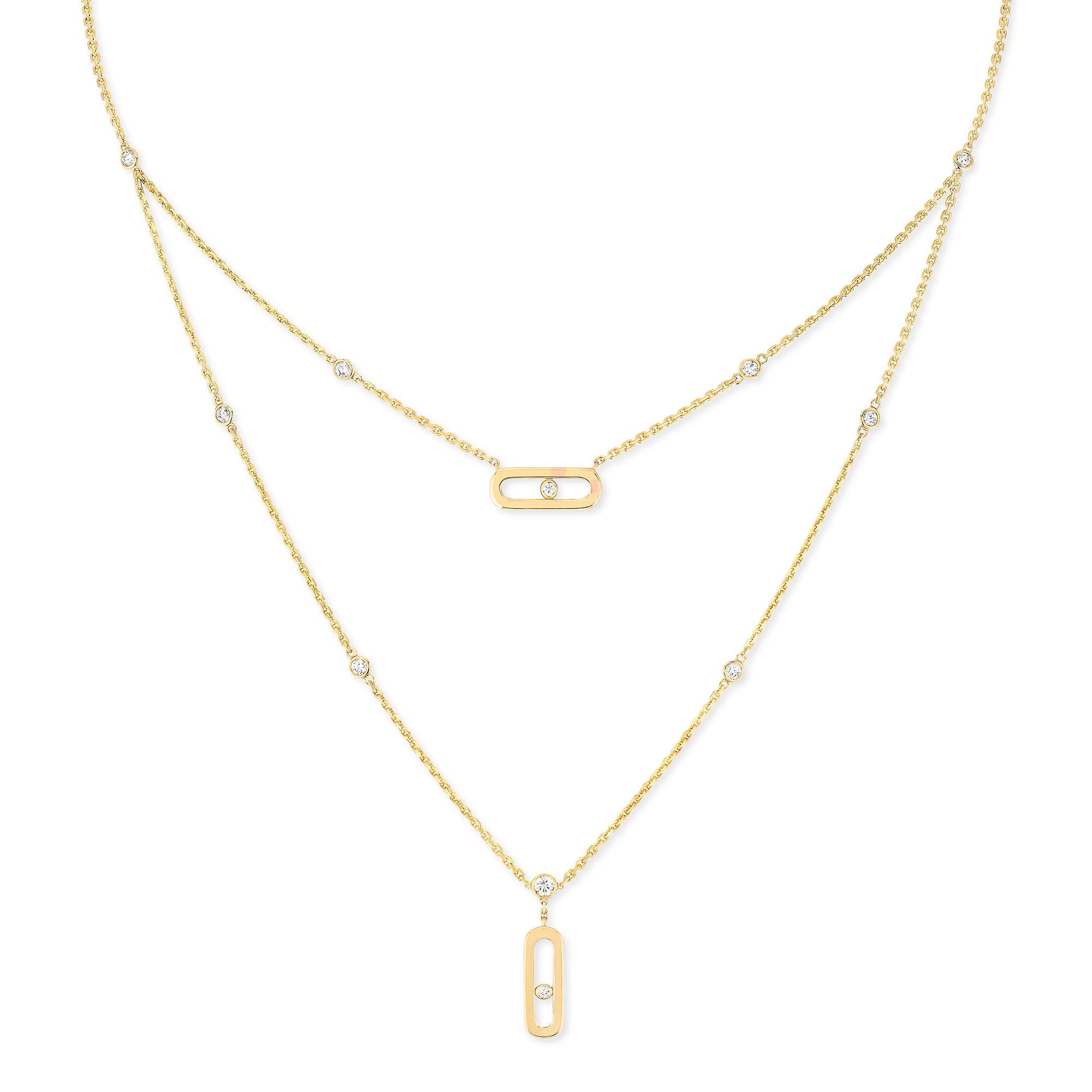 Messika Move Uno 2 Rangs Kette (08852-YG) aus Gelbgold mit Diamant