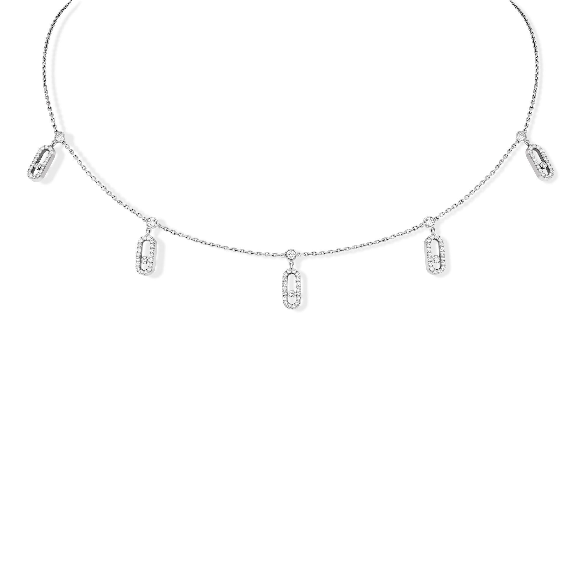 Messika Move Uno Choker Kette mit Quasten (12150-WG) aus Weißgold mit Diamant