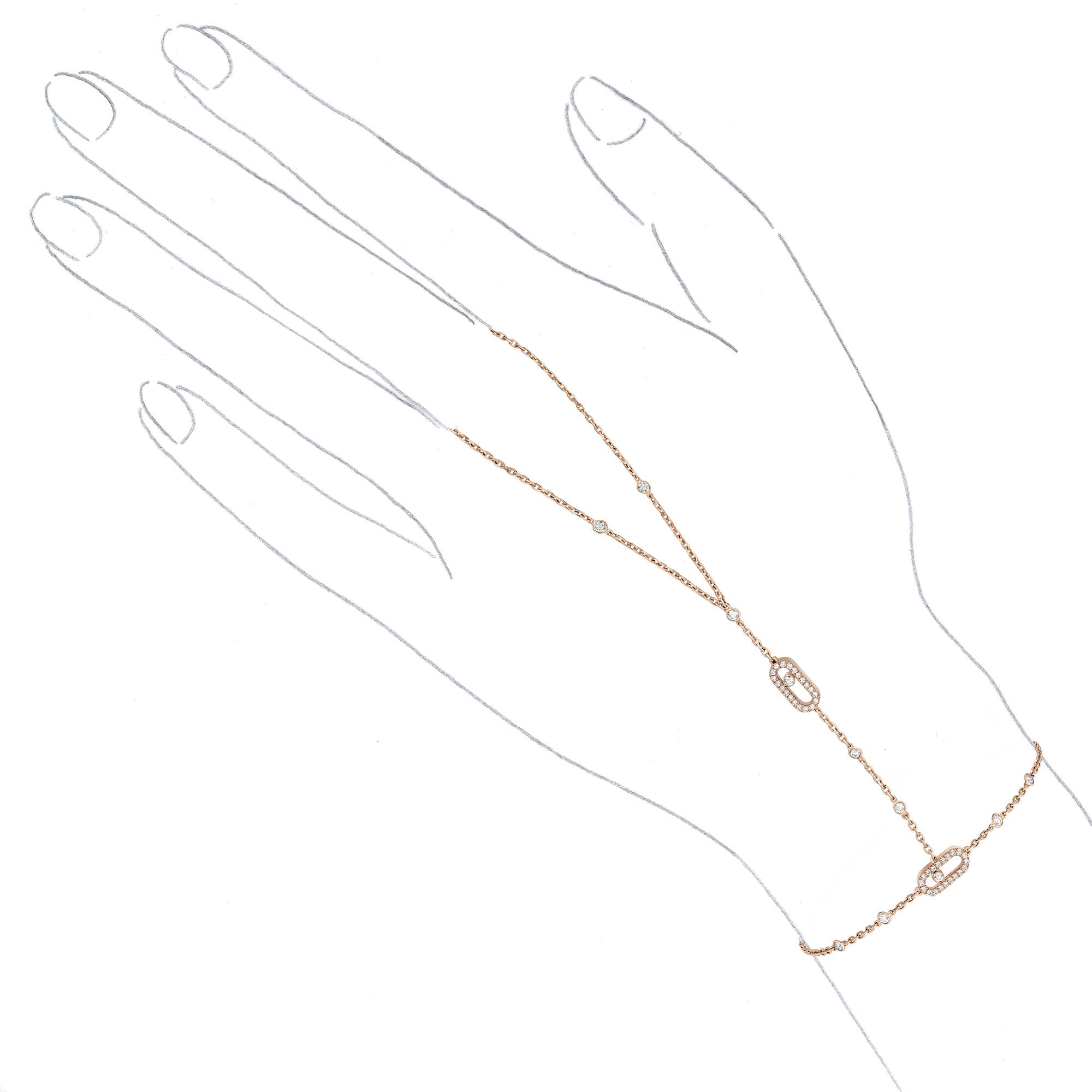 Messika Move Uno Handkette (12021-PG) aus Roségold mit Diamant