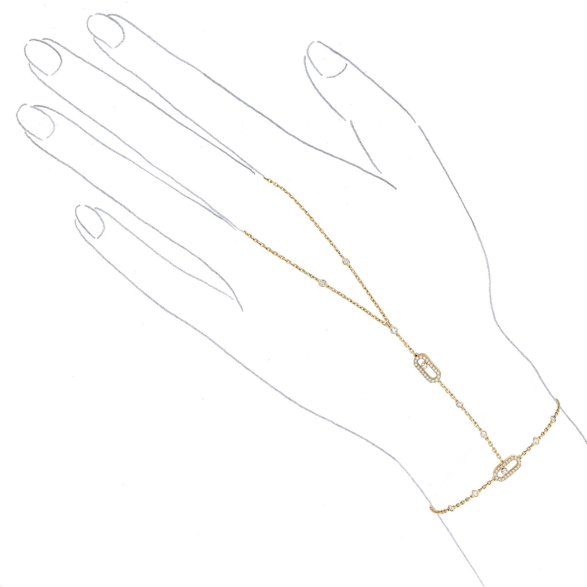 Messika Move Uno Handkette (12021-YG) aus Gelbgold mit Diamant