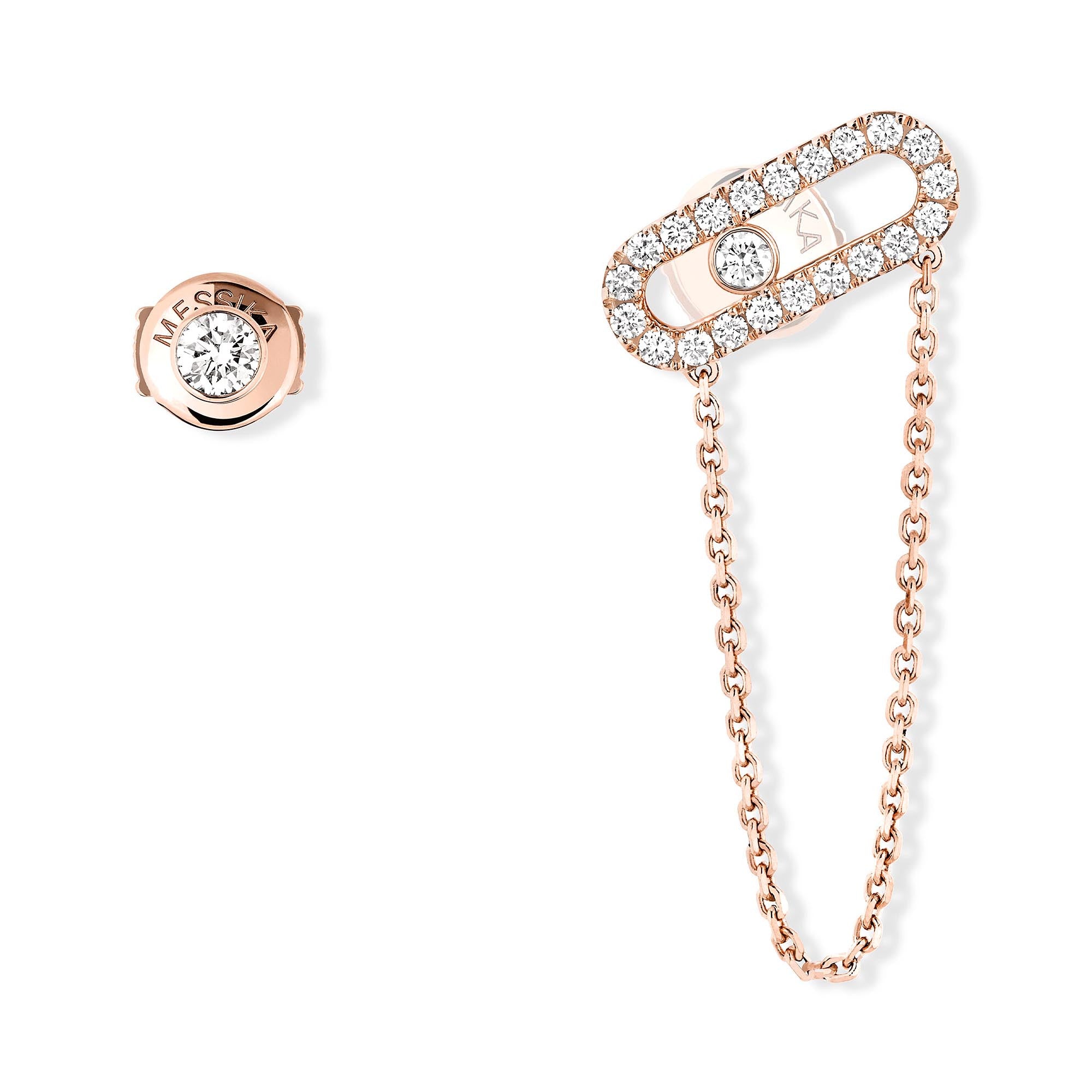 Messika Move Uno Ohrkette und Ohrstecker (12146-PG) aus Roségold mit Diamant