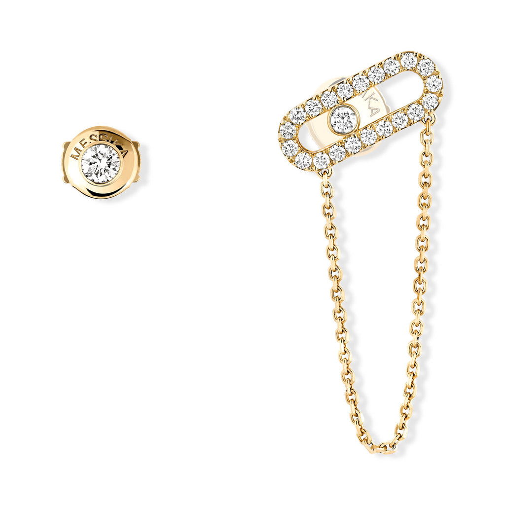 Messika Move Uno Ohrkette und Ohrstecker (12146-YG) aus Gelbgold mit Diamant