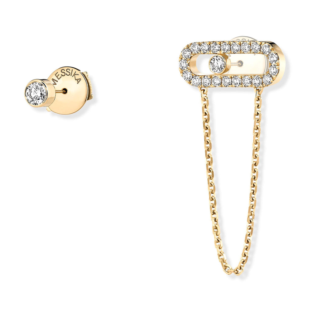 Messika Move Uno Ohrkette und Ohrstecker (12146-YG) aus Gelbgold mit Diamant