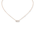 Messika Move Uno Pavé Halskette (04708-PG) aus Roségold mit Diamant