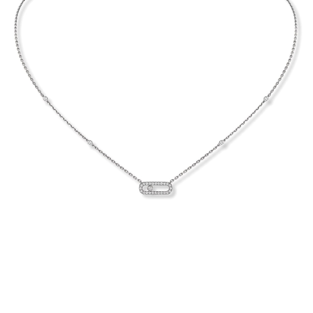 Messika Move Uno Pavé Halskette (04708-WG) aus Weißgold mit Diamant