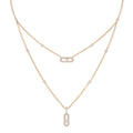 Messika Move Uno Pavée Kette (07174-PG) aus Roségold mit Diamant