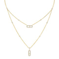 Messika Move Uno Pavée Kette (07174-YG) aus Gelbgold mit Diamant