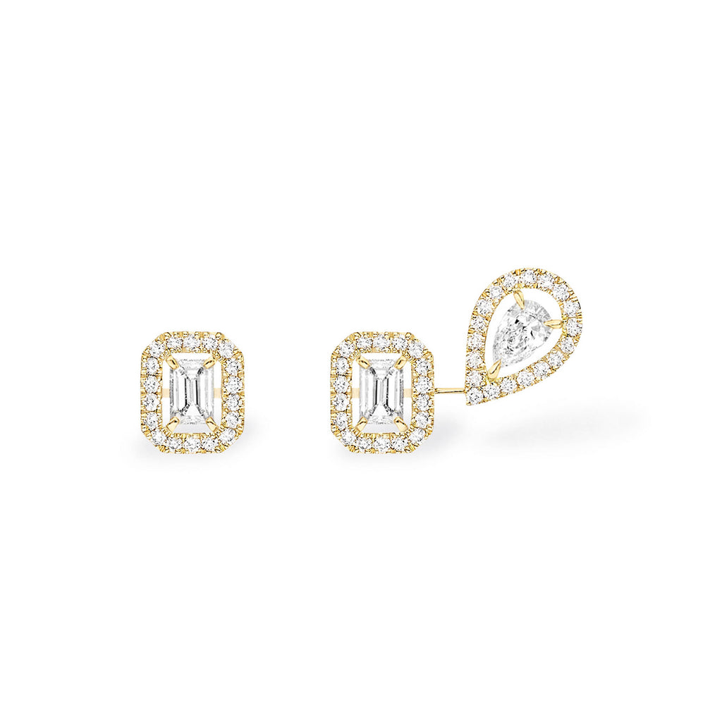 Messika My Twin 1+2 X3 Ohrringe (07004-YG) aus Gelbgold mit Diamant und Smaragd