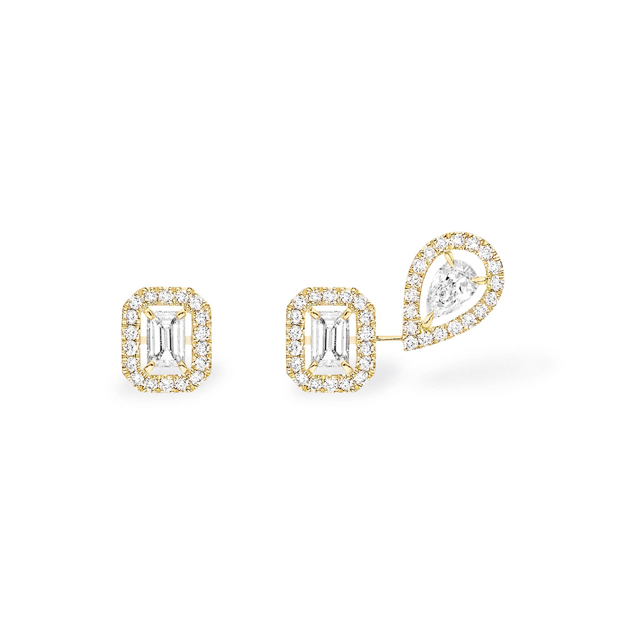 Messika My Twin 1+2 X3 Ohrringe (07004-YG) aus Gelbgold mit Diamant und Smaragd