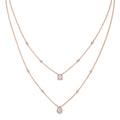 Messika My Twin 2 Rows Collier (06506-PG) aus Roségold mit Diamant und Smaragd