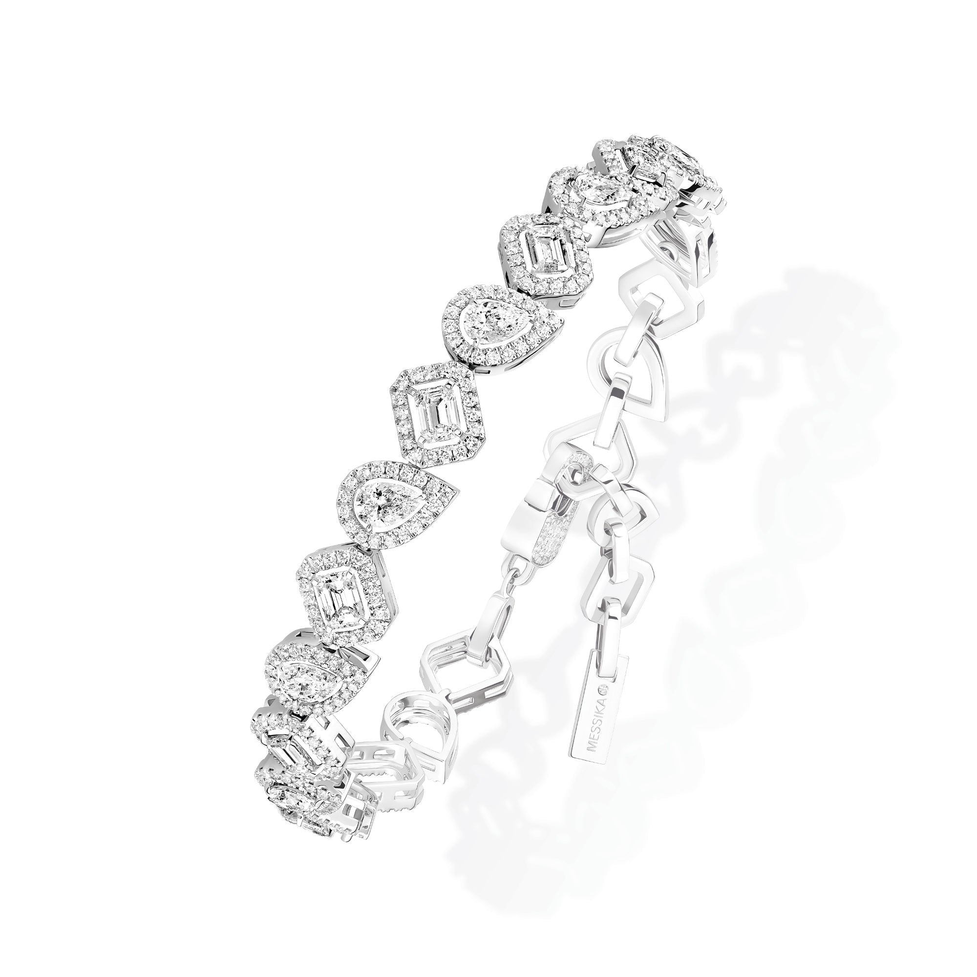 Messika My Twin Armband (13452-WG) aus Weißgold mit Diamant und Smaragd