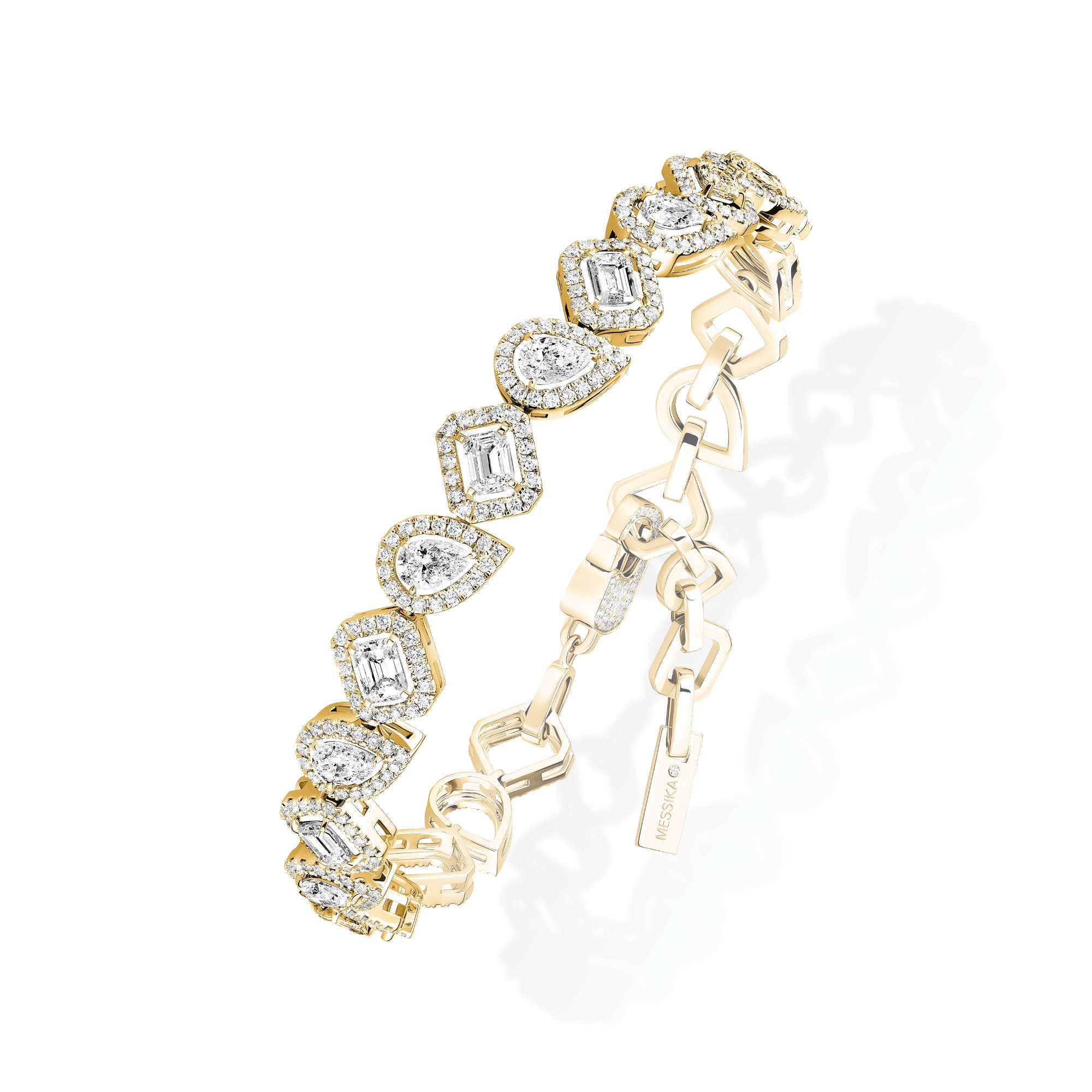 Messika My Twin Armband (13452-YG) aus Gelbgold mit Diamant und Smaragd