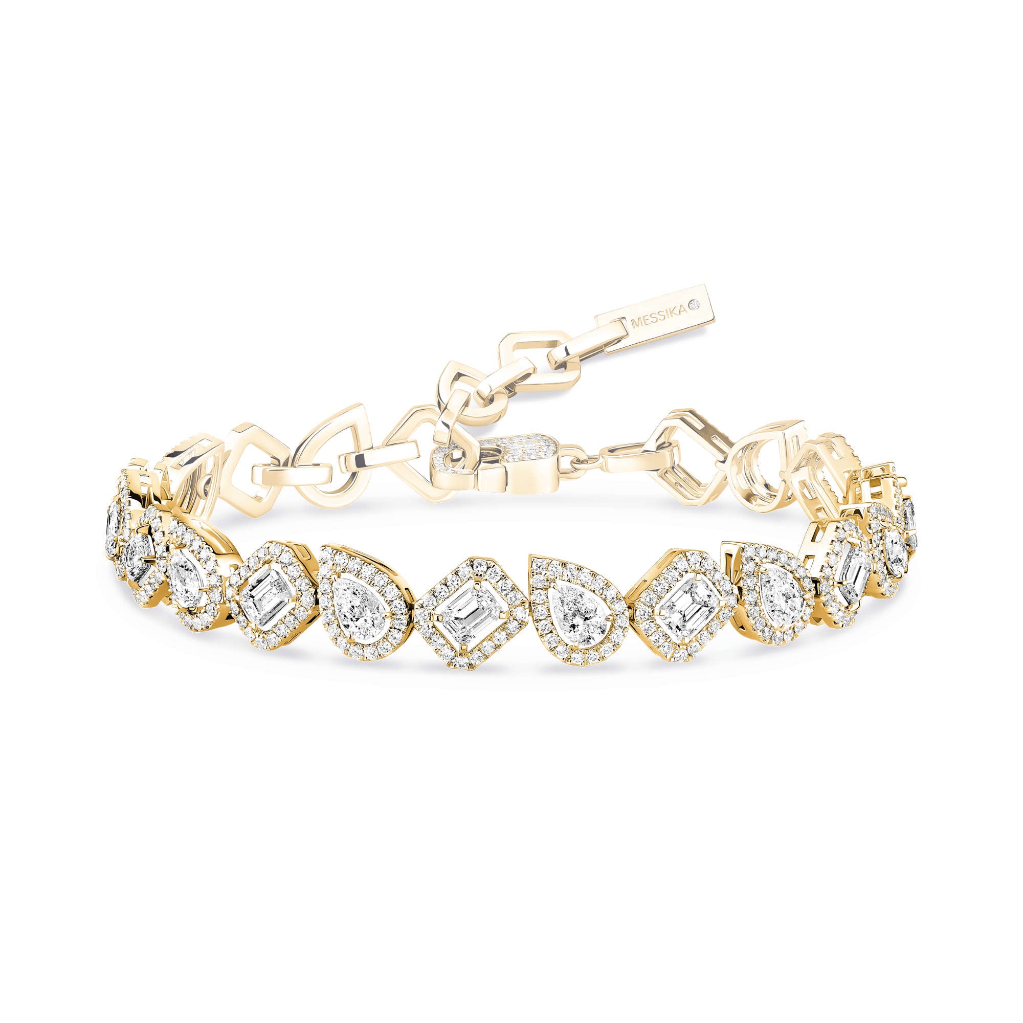Messika My Twin Armband (13452-YG) aus Gelbgold mit Diamant und Smaragd