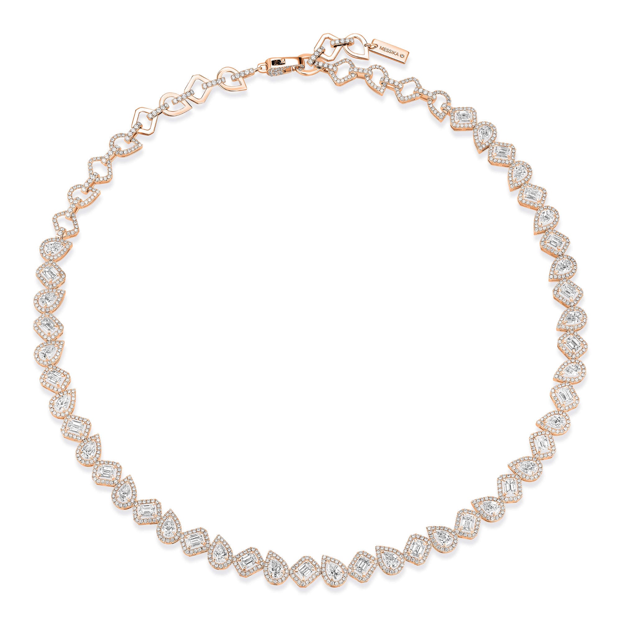 Messika My Twin Halskette (13677-PG) aus Roségold mit Diamant und Smaragd