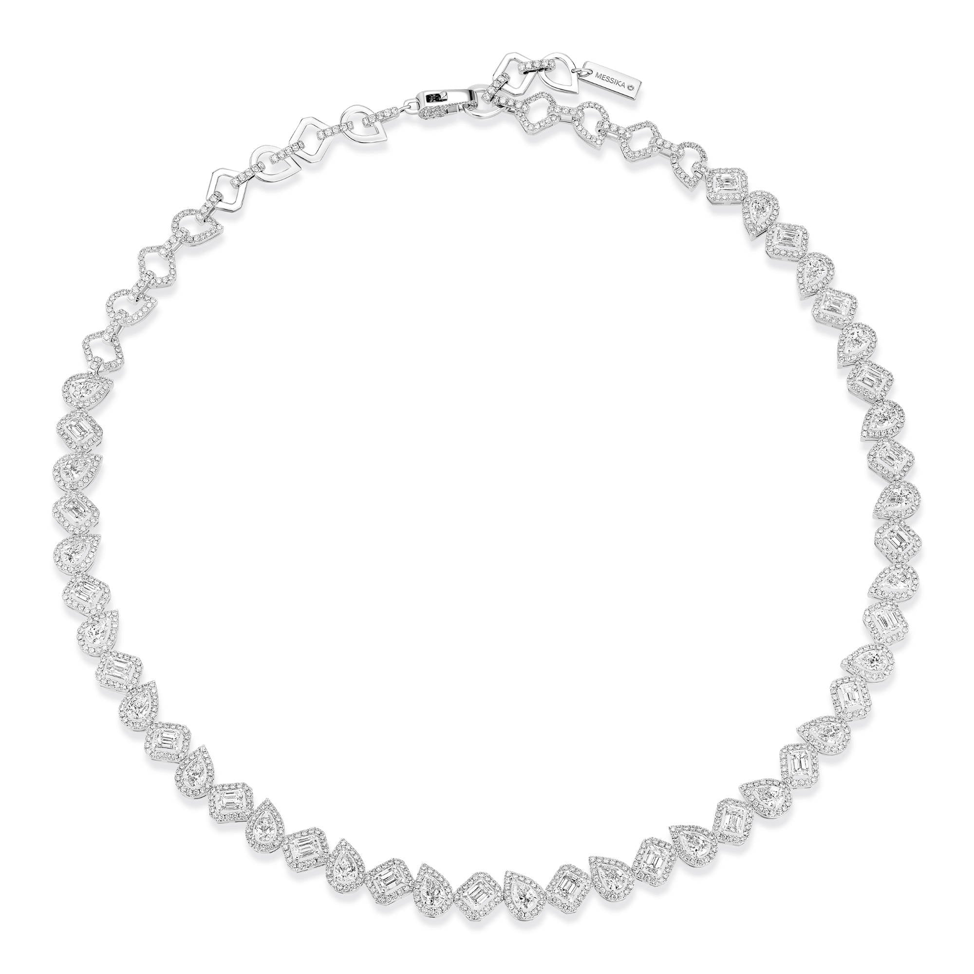 Messika My Twin Halskette (13677-WG) aus Weißgold mit Diamant und Smaragd