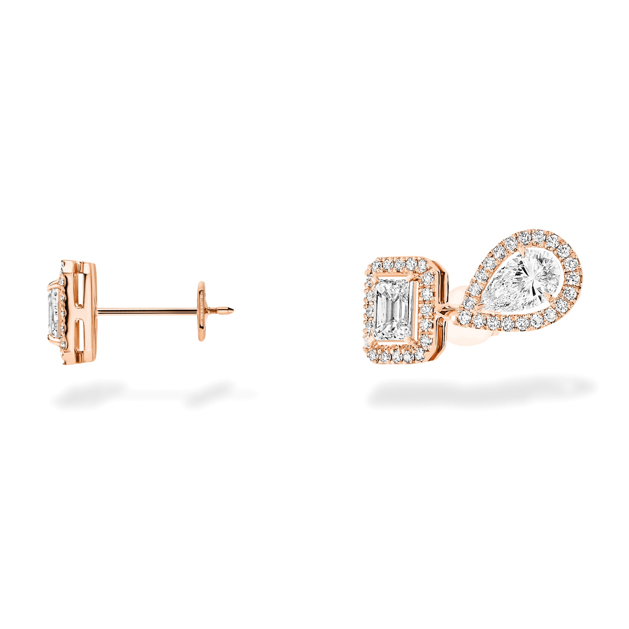 Messika My Twin Ohrstecker (12886-PG) aus Roségold mit Diamant und Smaragd