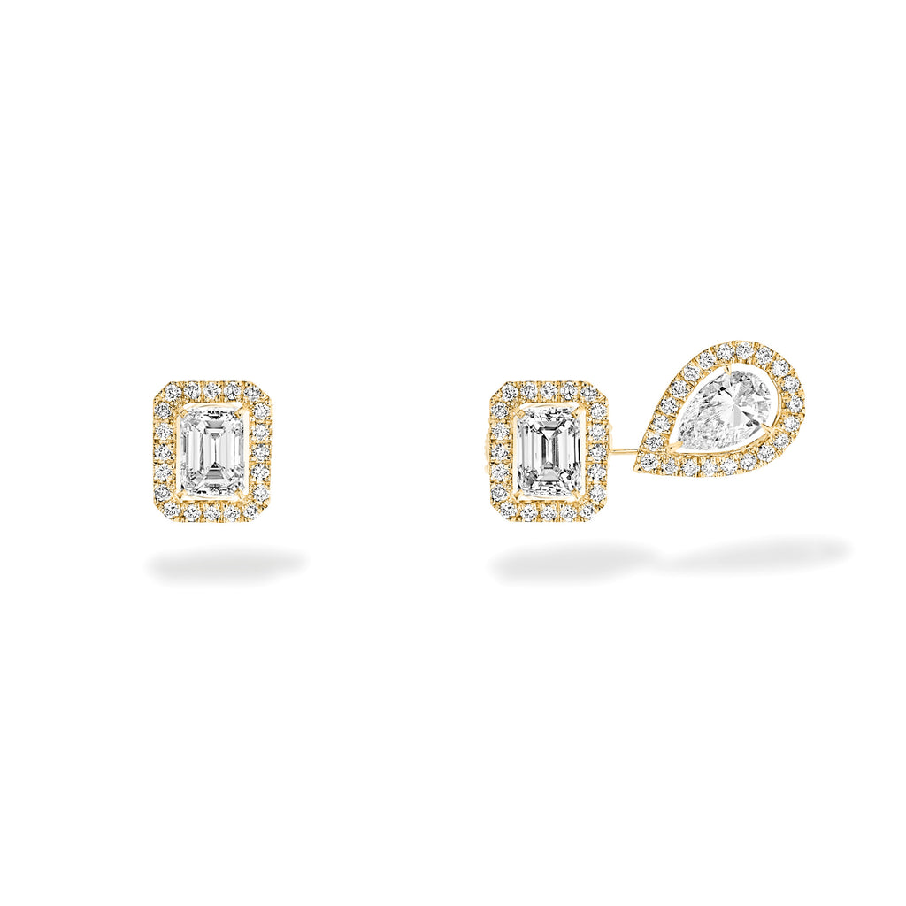 Messika My Twin Ohrstecker (12886-YG) aus Gelbgold mit Diamant und Smaragd