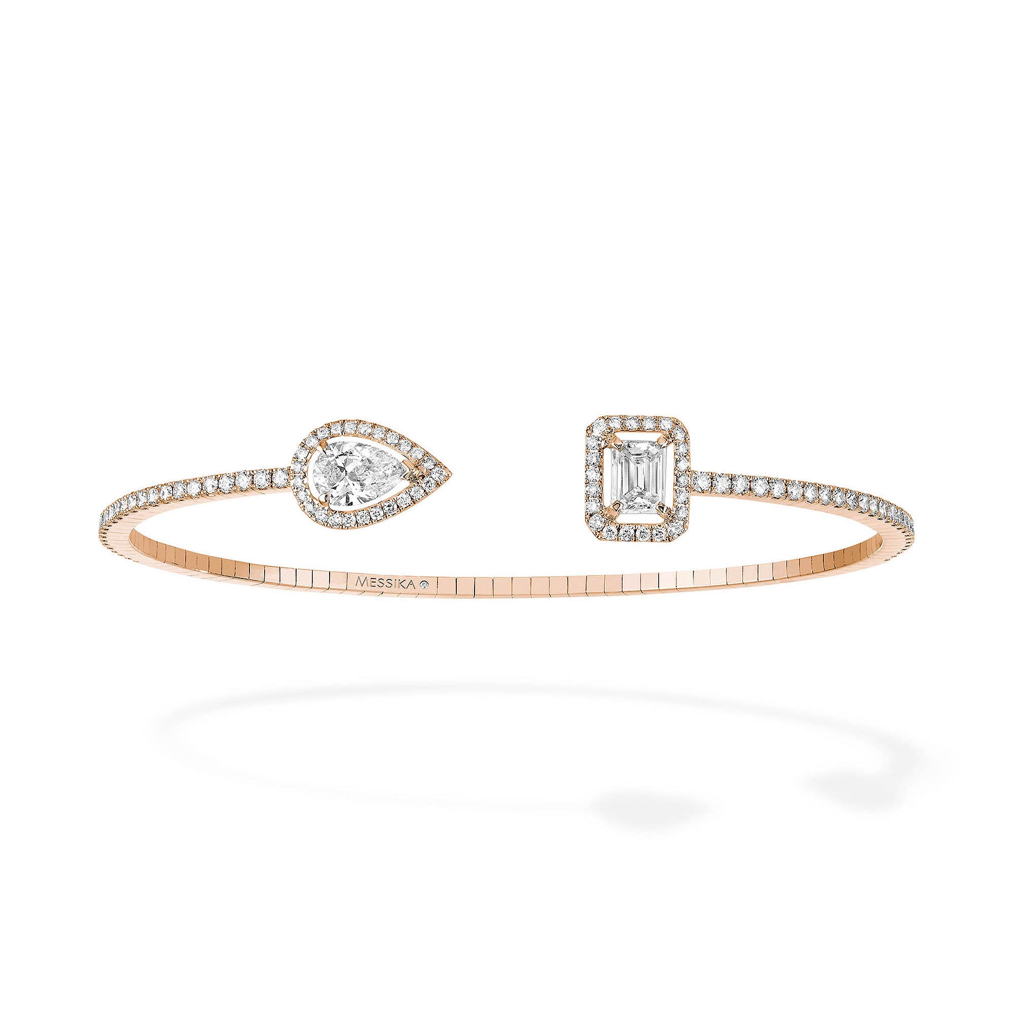 Messika My Twin Skinny X2 Armreif (06492-PG) aus Roségold mit Diamant und Smaragd