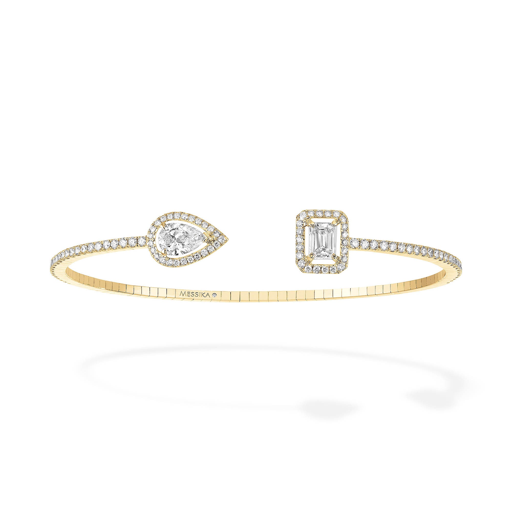 Messika My Twin Skinny X2 Armreif (06492-YG) aus Gelbgold mit Diamant und Smaragd