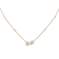 Messika My Twin Toi & Moi Halskette (14534-PG) aus Roségold mit Diamant und Smaragd
