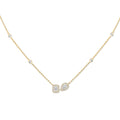 Messika My Twin Toi & Moi Halskette (14534-YG) aus Gelbgold mit Diamant und Smaragd