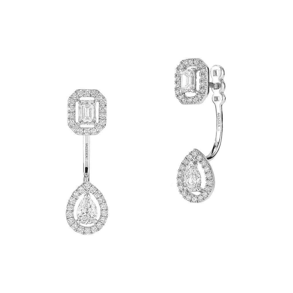 Messika My Twin Toi & Moi Ohrhänger (06504-WG) aus Weißgold mit Diamant und Smaragd