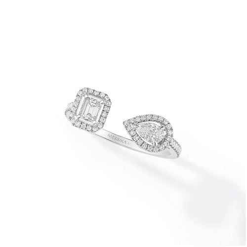 Messika My Twin Toi & Moi Ring (06471-WG) aus Weißgold mit Diamant und Smaragd