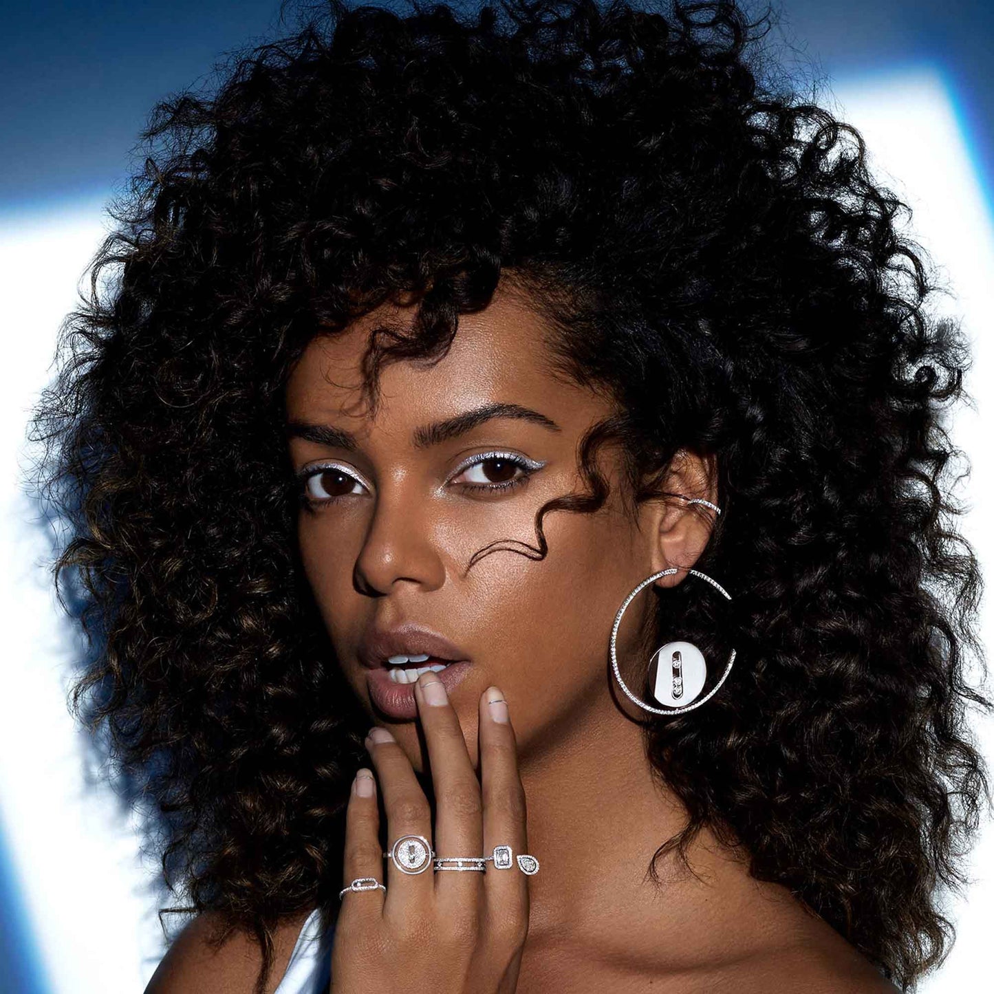 Messika My Twin Toi & Moi Ring (06501-WG) aus Weißgold mit Diamant und Smaragd