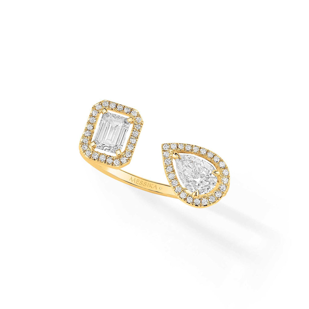 Messika My Twin Toi & Moi Ring (06501-YG) aus Gelbgold mit Diamant und Smaragd