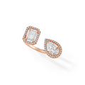 Messika My Twin Toi & Moi Ring (06502-PG) aus Roségold mit Diamant und Smaragd