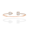 Messika My Twin Toi & Moi Skinny Armreif (06161-PG) aus Roségold mit Diamant und Smaragd