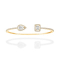 Messika My Twin Toi & Moi Skinny Armreif (06161-YG) aus Gelbgold mit Diamant und Smaragd