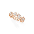 Messika My Twin Toi & Moi Wedding Ring (06705-PG) aus Roségold mit Diamant und Smaragd