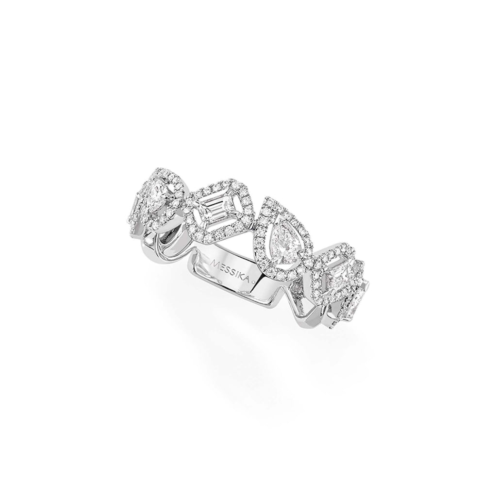 Messika My Twin Toi & Moi Wedding Ring (06705-WG) aus Weißgold mit Diamant und Smaragd