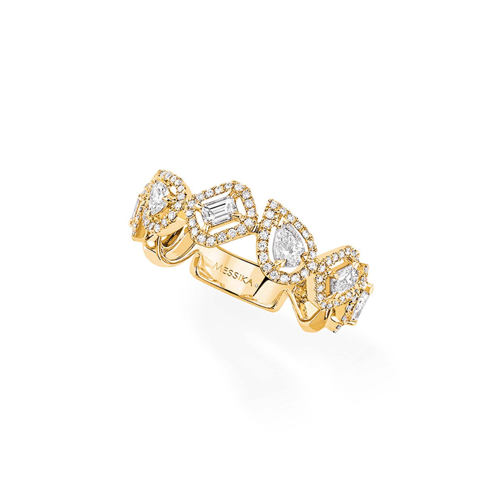 Messika My Twin Toi & Moi Wedding Ring (06705-YG) aus Gelbgold mit Diamant und Smaragd