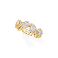 Messika My Twin Toi & Moi Wedding Ring (06705-YG) aus Gelbgold mit Diamant und Smaragd