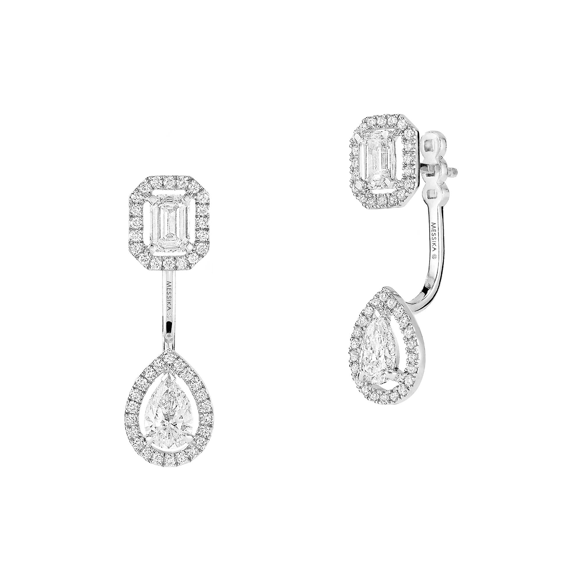 Messika My Twin Toi & Moi X2 Ohrringe (06505-WG) aus Weißgold mit Diamant und Smaragd