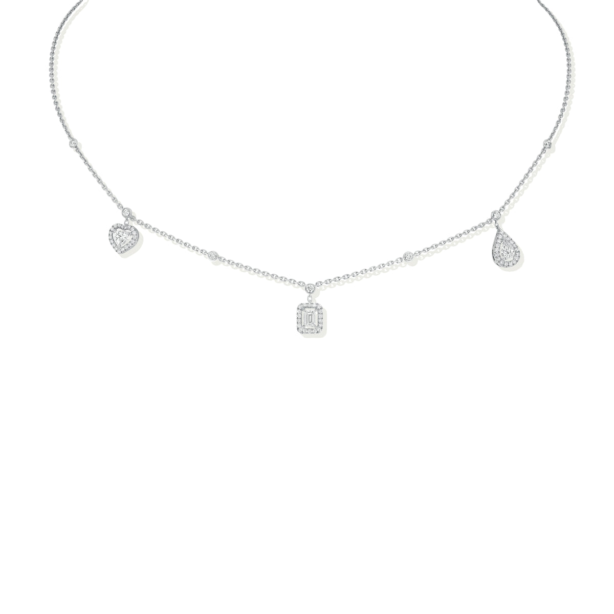Messika My Twin Trio 3 x 0.15 Karat (11945-WG) aus Weißgold mit Diamant und Smaragd