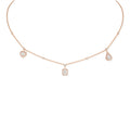 Messika My Twin Trio Halskette (11945-PG) aus Roségold mit Diamant und Smaragd