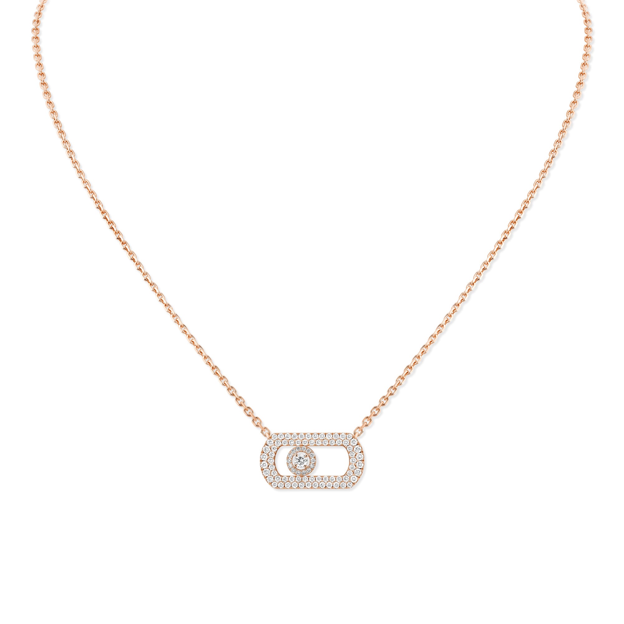 Messika So Move Halskette (12945-PG) aus Roségold mit Diamant