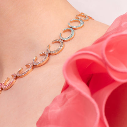 Mezzaluna Halskette , Roségold • Edelsteine von Al Coro (NC8357MCR)