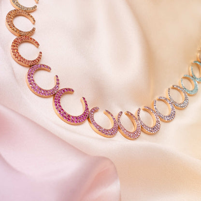 Mezzaluna Halskette , Roségold • Edelsteine von Al Coro (NC8357MCR)