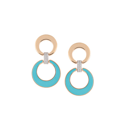 Mezzaluna Ohrhänger , Bicolor-Gold • Diamant • Türkis von Al Coro (NE1502TQR)