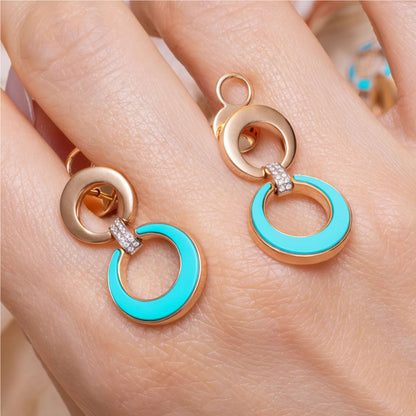Mezzaluna Ohrhänger , Bicolor-Gold • Diamant • Türkis von Al Coro (NE1502TQR)