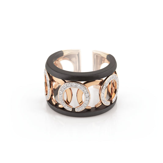 Mezzaluna Ring, Tricolor-Gold • Diamant von Al Coro (NR9927WR)