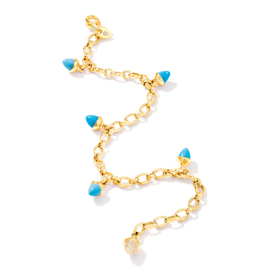 MIKADO Armband Charm mit Türkis, Gelbgold • Diamant • Türkis von Tamara Comolli (B-MC-Ch-Tur-p-yg)