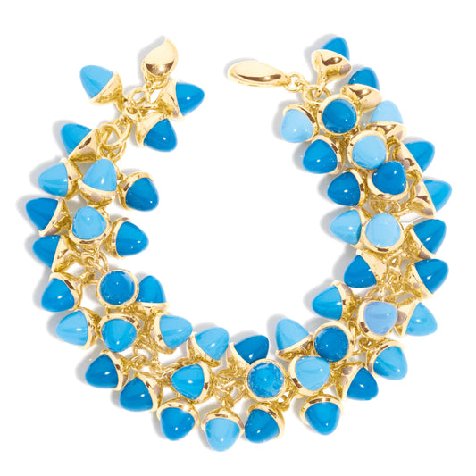 MIKADO Armband Flamenco Türkis, Gelbgold • Türkis von Tamara Comolli (B-MFL-Tur-yg)